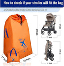 Alnoor USA Gate Check Bag for Single & Double Stroller Travel Bag for Air Plane | Extra Large & Ultra Durable - Includes Padded Shoulder Straps for Comfort & Durability With Pouch – Bonus E-Book by TinyTreasures Baby Boutique