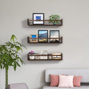 AZSKY Nursery Book Shelves 24 in Set of 3 Walnut Floating Bookshelf for Kids Room Wall Mounted Floating Shelves Solid Nursery Bookshelf Perfect Decor for Kitchen Bedroom Living Room by TinyTreasures Baby Boutique
