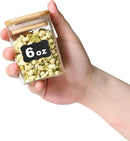 Glass Food Storage Jars Square 6oz, 16 Pack Glass Jars With Bamboo Lids, Kitchen Storage Containers For Spice, Candy, Cookie, Storage For Pantry Organizers by CozyNest Decor