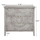 3 Drawer Cabinet, American Furniture, Suitable For Bedroom, Living Room - Light Gray by HouseOfZazla