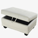 Ottoman Rectangular Storage Ottoman Bench, Faux Leather Footrest, Coffee Table, Stool Footstool with Hinged Lid for Living Room, Bedroom, Entryway, White, 33"x21"x17.5" by CozyNest Decor