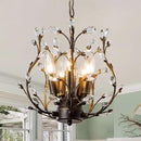 5-Light Vintage Crystal Branch Chandelier Farmhouse Hanging Pendant Light Fixtures for Living Room Dining Room Foyer Kitchen Island Hallway, Aged Bronze by CozyNest Decor