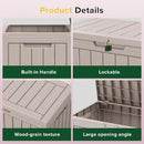 45 Gallon Lockable Resin Deck Box, Waterproof & UV-Resistant Outdoor Storage Box for Outdoor Cushion Storage, Garden Tools & Pool Accessories Storage, Gray by CozyNest Decor