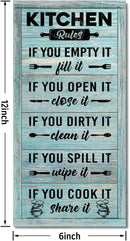 Hanging Kitchen Rules Wood Decor Sign, Rustic Kitchen Wooden Signs, Printed Wood Wall Art Sign, Kitchen Door Rules Rustic Sign, Hanging Wood Sign Kitchen Decor, Funny Farmhouse Kitchen Wall Décor C1 by CozyNest Decor