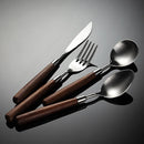 Silverware Set 12 Piece Flatware Cutlery Set Service for 3,18/10 Stainless Steel Forged Walnut Wooden Handle Matte Brushed Dishwasher Safe Premium Durable Utensil Sets for Home Kitchen Wedding by CozyNest Decor