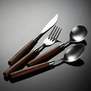 Flatware Set 56 Piece Wooden Handle Silverware Set for 14, 18/10 Stainless Steel Home Kitchen Cutlery Utensils Include Knifes Teaspoons Forks and Spoons Tableware Set Durable Dishwasher Safe by CozyNest Decor