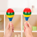 2 Pcs Maracas, Hand Percussion Rattles for Kids, Wooden Rumba Shaker Hand Musical Instruments with Clear Rhythm for Kids Adults Playing (Colorful) by TinyTreasures Baby Boutique