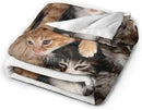 HGOD DESIGNS Cats Throw Blanket Ultra Soft Warm All Season Kittens Family Cats Decorative Fleece Blankets for Bed Chair Car Sofa Couch Bedroom 40"X50" by CozyNest Decor