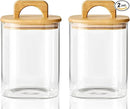 Sweejar 1 qt Glass Food Storage Containers with Lids, Coffee Container for Ground Coffee, 32 oz Glass Jars with Bamboo Lids, 2 Pack by CozyNest Decor