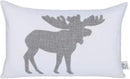 Lumbar Pillow Covers 12x20 Inches Moose Decorative Cotton Linen Throw Lumbar Waist Embroidered Cushions Covers for Couch Sofa Bedroom (White) by CozyNest Decor