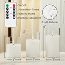 Homemory Clear Glass Flameless Candles, Pure White Wax Battery Operated Candles, LED Pillar Candles with Remote Control and Timers, D3 H4 5" 6", Set of 3 by CozyNest Decor