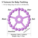 3 Pack Ring Teether Baby Infant Toys, Silicone Teething Ring Toys for Babies 0-6 Months, Seposeve Baby Teethers 6-12 Months 12-24 Months, Easy to Grasp Toy, Teething Relief, Light Purple Green Blue by TinyTreasures Baby Boutique