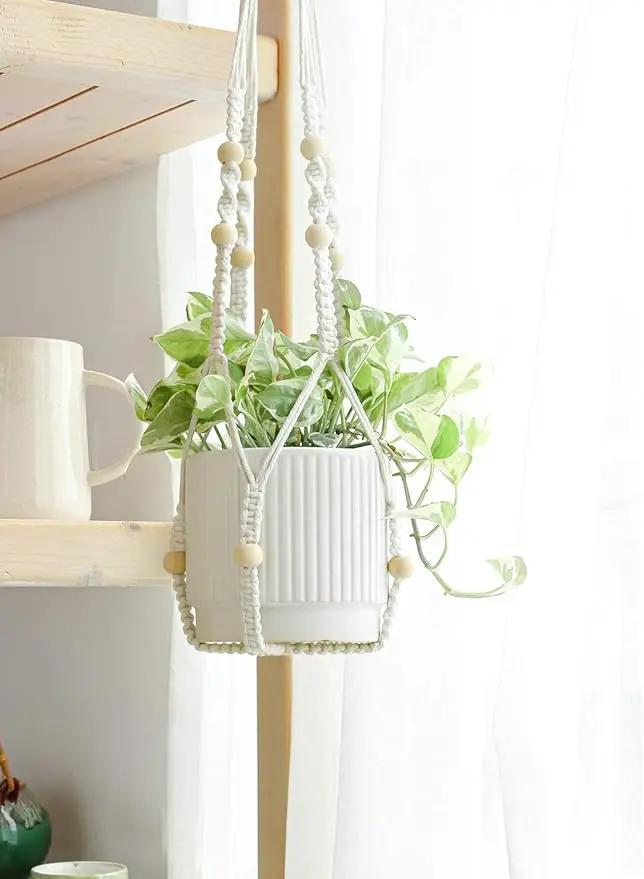 LE TAUCI Ceramic Pots for Plants, 8+6.7+5.5 Inch Plant Pots Indoor, Flower Pot with Drainage Holes, Medium Cylinder Planters for Indoor House Plants, Set of 3, White, photo 7 of 7