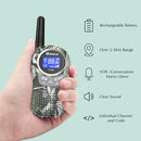 QNIGLO Camping Walkie Talkies for Kids Rechargeable, Camo Kids Walkie Talkies for Boys Girls fit Outdoor Adventure Game Spy Gear Hiking, Army Police Toys for 3 4 5 6-12 Year Old by TinyTreasures Baby Boutique