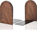 Book Ends, Sturdy Wooden Bookends for Shelves - Heavy Duty Non-Slip Book Organizers, Decorative Bookend Holders for Home Office, Library, Black Walnut Universal Economy Bookend, Medium, 1 Pair by CozyNest Decor