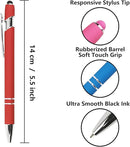 Ballpoint Pen with Stylus Tip, Soft Touch Click Metal Pen, 1.0mm Medium Point, Black Ink, 12 Count(Red) by TinyTreasures Baby Boutique
