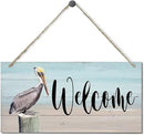 Rustic Hanging Welcome Wood Sign, 12 * 6inch - Farmhouse Porch Wall Art by CozyNest Decor