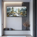 PHAOHUAXM Large Wall Art For Bedroom Wall Decor For Living Room Office Home Decoration Rivulet View Painting Forest Tree Landscape Watercolour Canvas Pictures Ready To Hang Black Framed 20x40 In by CozyNest Decor
