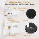 The Balmy Drum - 11 Note 10 Inch Steel Tongue Drum, Steel Drum Instrument, Drums For Children and Adults, Balmy Drum Set for Kids with Music Book, Handpan, Mallet and Carry Bag (Black) by TinyTreasures Baby Boutique