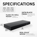 Homeforia Floating Shelf Black 12 inch, High End Solid Real Wood Small 12inch Floating Shelves for Wall Mounted, Black Wooden 12 in Floating Shelves, Heavy Duty Bracket, 12 X 6.5 X 1.75 inch, Set of 2 by CozyNest Decor