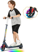 Caroma Electric Scooter for Kids Ages 6-12,150W/180WMotor,10 MPH Max Speed & 7 Miles,Colorful Lights,Adjustable Height & Speed,LED Display,Foldable Kids Electric Scooter 132 Lbs Max Load,Idea Gift by TinyTreasures Baby Boutique