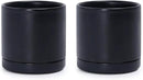D'vine Dev Set of 2 Plants Pots, 3.5 Inch Ceramic Planter Pot for Plants with Drainage Hole and Saucer, Black, 94-V-A-2 by GreenHaven Gardens