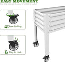 A ANLEOLIFE 6-Set Galvanized Raised Garden Bed with Legs,48x24x35in Large Elevated Planter Box on Wheels with Drainage Holes for Backyard, Balcony, Patio, 600lb Capacity, Antique White by GreenHaven Gardens