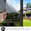 HIDBEA One Way Privacy Window Film, Daytime Mirror Reflective Heat Control UV Sun Blocking Non-Adhesive Static Cling Window Tint for Home and Office(Black-Silver, 35.4 Inch x 8.2 Feet) by CozyNest Decor