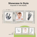 Inkless Baby Handprint and Footprint Kit for Newborn - Baby Footprint Kit, Newborn Keepsake Nursery Picture Frame,Dog Paw Print Maker,Personalized Gifts for New Mom,Showers & Registry(Cloud Gray/Gold) by TinyTreasures Baby Boutique