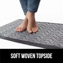 GORILLA GRIP 100% Waterproof All-Season WeatherMax Doormat US Designed Natural Rubber, Stain and Fade Resistant, Low Profile Indoor Outdoor Door Mats, Easy Clean Patio Mat, 17x29, Steel Chevron by CozyNest Decor