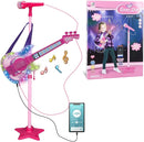 TAKIHON Guitar and Microphone Set for Kids,Guitar Toys with Music&Colorful Light,Adjustable Height Microphone with Stand,Karaoke Toys Gift for Boy,Girls,Toddlers(Red)-Upgraded by TinyTreasures Baby Boutique