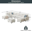 L Lengend Vansen Modular Sectional Sofa U Shaped Couch with Ottoman Modern Reversible Corner Sectional Couch for Living Room (Cream, U Shaped Sofa-4) by CozyNest Decor