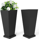 Metal Planter 30" H - 2 Pack, Tall Planters with Removable Insert Shelve & Saucer Trays, Metal Outdoor Planters for Porch, Garden, Patio, Yard (Black) by CozyNest Decor