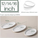 DOWAN Large Serving Platter, 16"/14"/12" Oval Platters Oven Safe, White Serving Plates for Wedding Decor, Ceramic Serving Dish for Entertaining Food, Set of 3 by CozyNest Decor