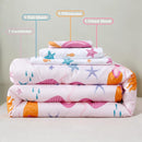 PERFEMET Toddler Bedding Sets Girls 4 Pieces Pink Mermaid Toddler Bed in A Bag Soft Reversible Blush Toddler Bed Set Include Comforter, Flat Sheet, Fitted Sheet, Pillowcase by TinyTreasures Baby Boutique