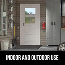 GORILLA GRIP 100% Waterproof All-Season WeatherMax Doormat, 60x24, US Designed Natural Rubber, Stain and Fade Resistant, Low Profile Indoor Outdoor Door Mats, Easy Clean Patio Mat, Gray Diamond by CozyNest Decor