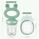 Haakaa Baby Fruit Food Feeder & Mini Freezer Nibble Tray Combo, Breastmilk Popsicle Molds for Cooling Relief, BPA Free Silicone Feeder for Safe Infant Self Feeding, 4 Month+ (Pea Green) by TinyTreasures Baby Boutique