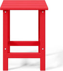 WO Home Furniture Adirondack Chairs Table Set of 3 PCS Outdoor Folding Chairs Side End Table Weather/UV Resistant for Lawn, Garden, Bon Fire, Balcony (Red) by GreenHaven Gardens