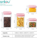 Ankou Airtight Food Storage Container - 7 Pcs One Button Handy Container Stackable Food Containers for Snacks Candy Salt Herbs Spices Coffee Bean Formula Popcorn BPA-Free Tight Seal by TinyTreasures Baby Boutique