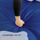 4FT Bean Bag Chair: Bean Bag with Velvet Cover, Fluffy and Comfy Bean Bag Chairs for Adults and Kids, Bean Bag Sofa Filled with High-Density Sponge for Gaming (Blue) by CozyNest Decor