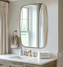 ANDY STAR Gold Oblong Mirror, 32x40 Inch Gold Oval Mirror for Bathroom with Stainless Steel Metal Frame, Wall Mouned for Bathroom, Living Room, Entryway by CozyNest Decor