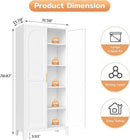 70.87" H Metal Kitchen Pantry Cabinet, Freestanding Cupboard with 2 Doors and 4 Adjustable Shelves, Tall Metal Storage Cabinet for Kitchen, Bathroom, Dinning Room or Laundry Room （White） by CozyNest Decor