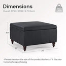 HUIMO Square Leather Storage Ottoman, Black Tufted Large Ottoman for Living Room, Coffee Table with Storage(Black) by CozyNest Decor