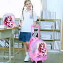 gxtvo Girls Rolling Backpack, Cute Unicorn Roller Wheels Kids Bookbag - Wheeled Elementary School Bag by TinyTreasures Baby Boutique