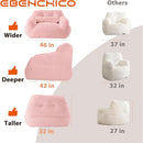 Bean Bag Chair for Adults with Pillow,Oversized Bean Bag Couch Chairs for Adults,Giant Lazy Couch Sofa Chairs with Filler,Large Reading Chair for Living Room Bedroom,Pink by CozyNest Decor