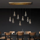 Raindrop 9-Light Chandeliers for Dining Room Gold Dining Room Lights Fixture Over Table, Brass Pendant Lights Kitchen Island, Adjustable Rope Teardrop Hanging Lamp Ceiling for Living Room by CozyNest Decor