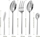 Silverware 45-Piece Flatware Set with Serving Utensils Stainless Steel Thick Heavy Mirror Polished Silver Cutlery Set for Wedding Hotel Restaurant, Service for 8 by CozyNest Decor