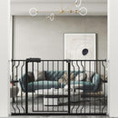 WAOWAO Baby Gate 52.76-57.48" Extra Wide Pressure Mounted Walk Through Swing Auto Close Safety Black Metal Toddler Kids Child Dog Pet Puppy for Stairs,Doorways,Kitchen by TinyTreasures Baby Boutique
