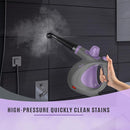 Pressurized Handheld Multi-Surface Natural Steam Cleaner with 12 pcs Accessories, Multi-Purpose Steamer for Home Use, Steamer for Cleaning Floor, Upholstery, Grout and Car (Purple) by TinyTreasures Baby Boutique