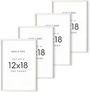 HAUS AND HUES 12x18 Picture Frames For Wall - Set Of 4 Poster Frames 12x18, Picture Frames 12x18, 12x18 Frames, Frames 12 X 18, Gallery Wall Frame Set, 12x18 Poster Frame (White Frame) by CozyNest Decor